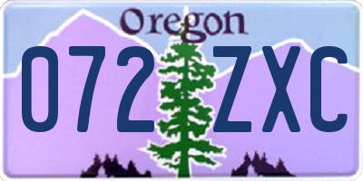 OR license plate 072ZXC