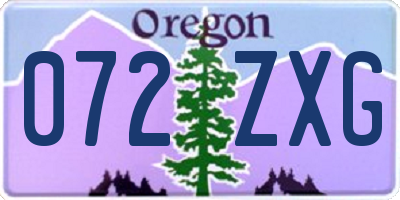 OR license plate 072ZXG