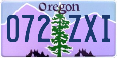 OR license plate 072ZXI