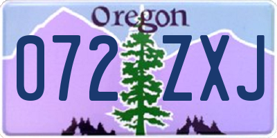 OR license plate 072ZXJ