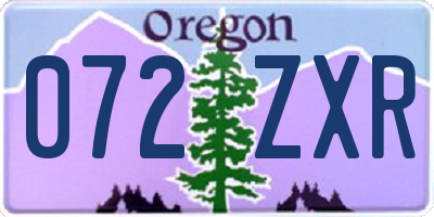 OR license plate 072ZXR