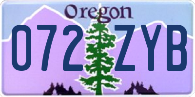 OR license plate 072ZYB