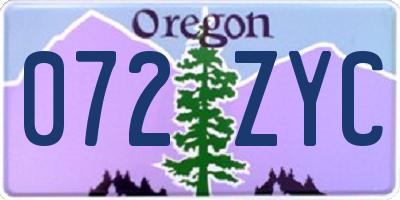 OR license plate 072ZYC