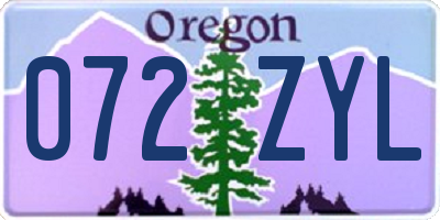OR license plate 072ZYL