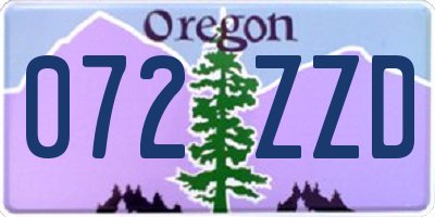 OR license plate 072ZZD
