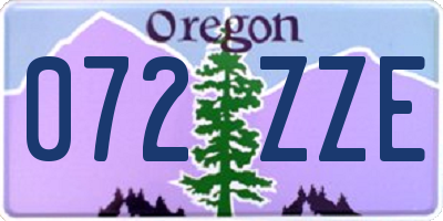 OR license plate 072ZZE