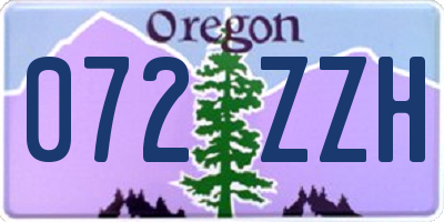 OR license plate 072ZZH
