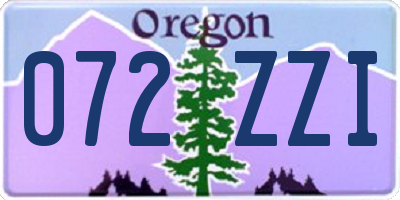 OR license plate 072ZZI