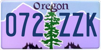 OR license plate 072ZZK