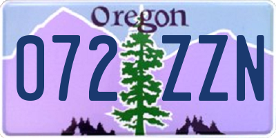 OR license plate 072ZZN