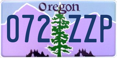 OR license plate 072ZZP
