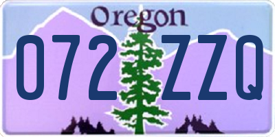 OR license plate 072ZZQ