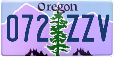 OR license plate 072ZZV