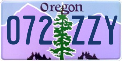 OR license plate 072ZZY