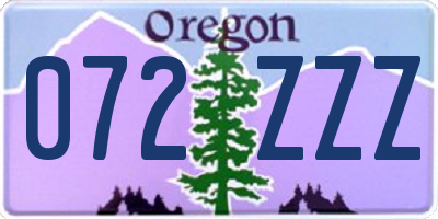 OR license plate 072ZZZ