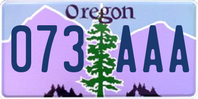 OR license plate 073AAA