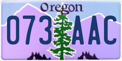 OR license plate 073AAC