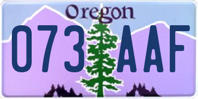 OR license plate 073AAF