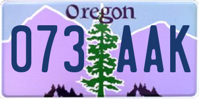 OR license plate 073AAK