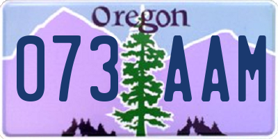 OR license plate 073AAM