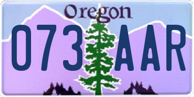 OR license plate 073AAR