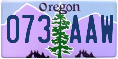 OR license plate 073AAW
