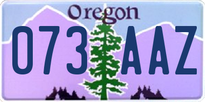 OR license plate 073AAZ