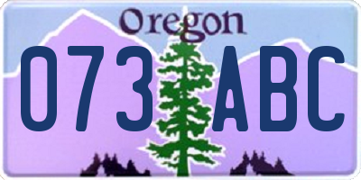 OR license plate 073ABC