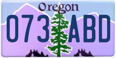 OR license plate 073ABD
