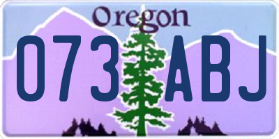 OR license plate 073ABJ
