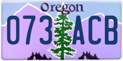 OR license plate 073ACB
