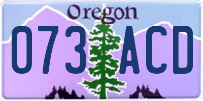 OR license plate 073ACD