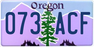 OR license plate 073ACF