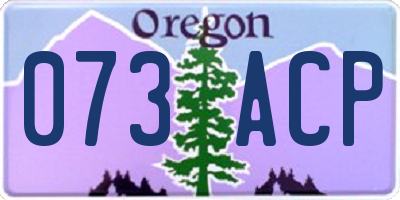 OR license plate 073ACP