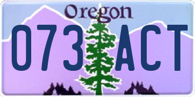 OR license plate 073ACT