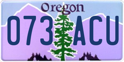 OR license plate 073ACU