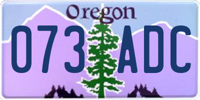 OR license plate 073ADC