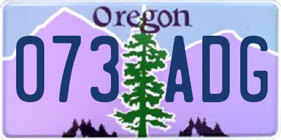 OR license plate 073ADG