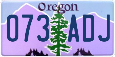 OR license plate 073ADJ