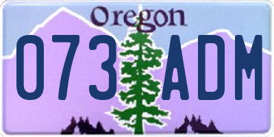OR license plate 073ADM