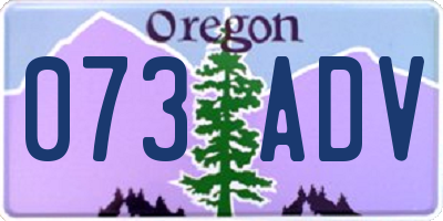 OR license plate 073ADV