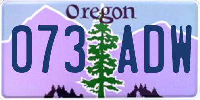 OR license plate 073ADW