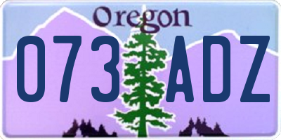 OR license plate 073ADZ