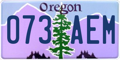 OR license plate 073AEM