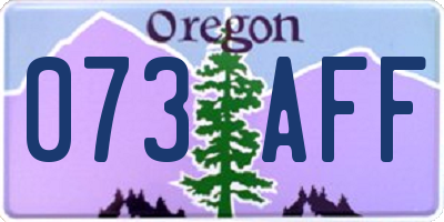 OR license plate 073AFF