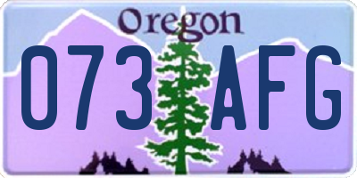 OR license plate 073AFG
