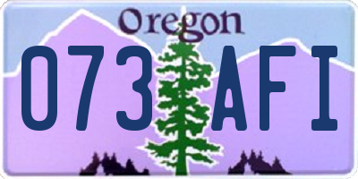 OR license plate 073AFI