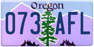 OR license plate 073AFL