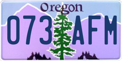 OR license plate 073AFM
