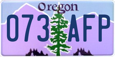 OR license plate 073AFP